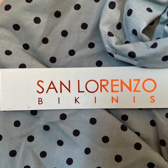 NWT San Lorenzo Bikini Teeny PolkaDot Keyhole High Neck Top Size S - Picture 4 of 7